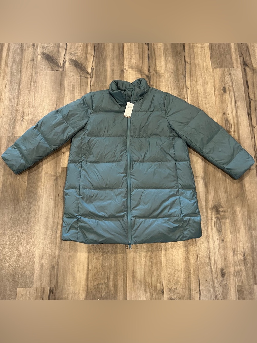 J. Jill Blue Spruce Down Puffer Jacket Teal Longline Coat Women's XL NWT